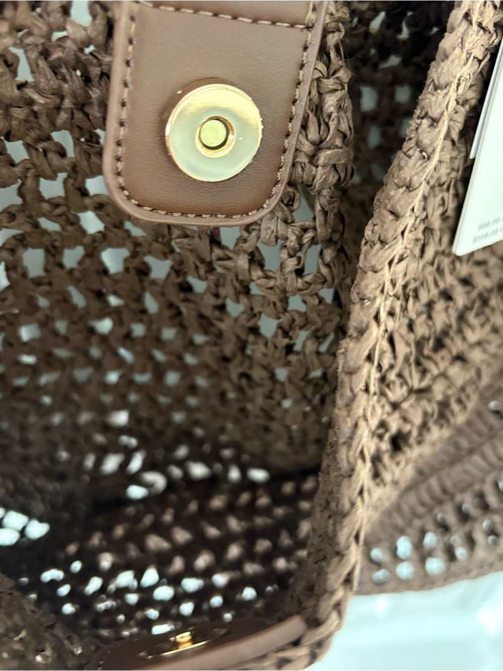 Urban Expressions Raffia Hobo Bag Chocolate Brown NWT - Picture 5 of 6